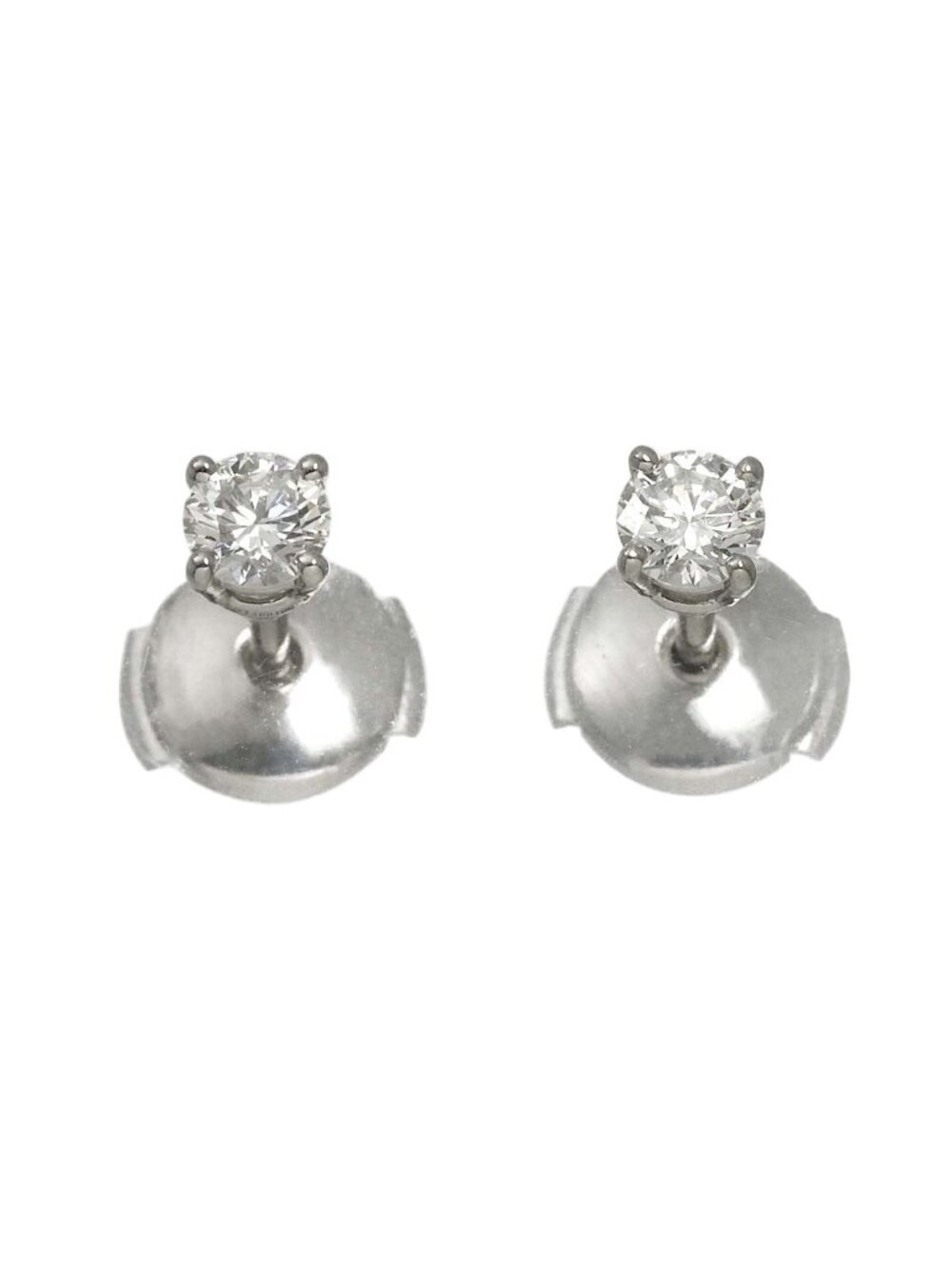 Tiffany & Co Solitaire Diamond X2 I Earrings Pt Stud Pierced